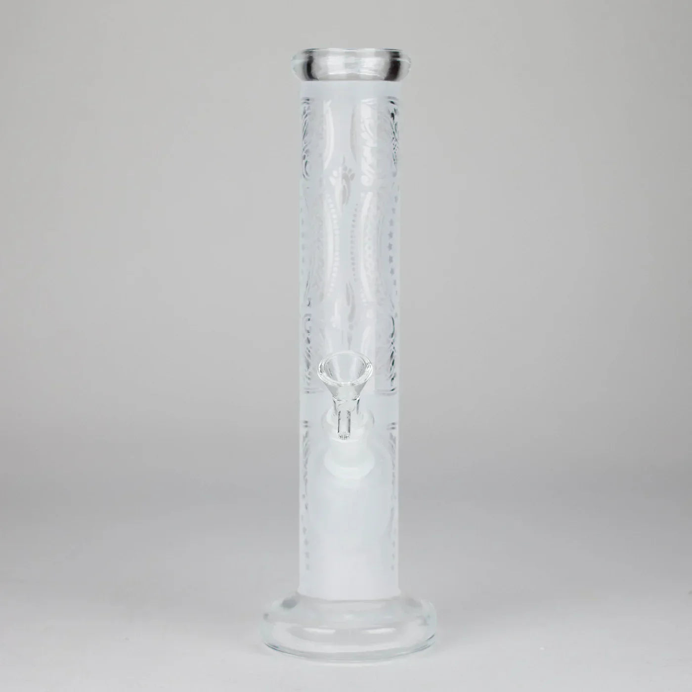 11″ Straight Tube Classic Frosted Glass Bong - Pattern 1