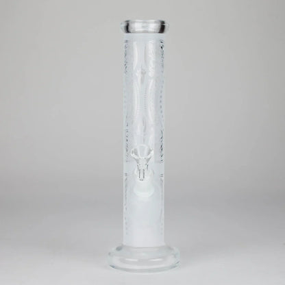 11″ Straight Tube Classic Frosted Glass Bong - Pattern 1