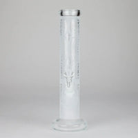 11″ Straight Tube Classic Frosted Glass Bong - Pattern 1