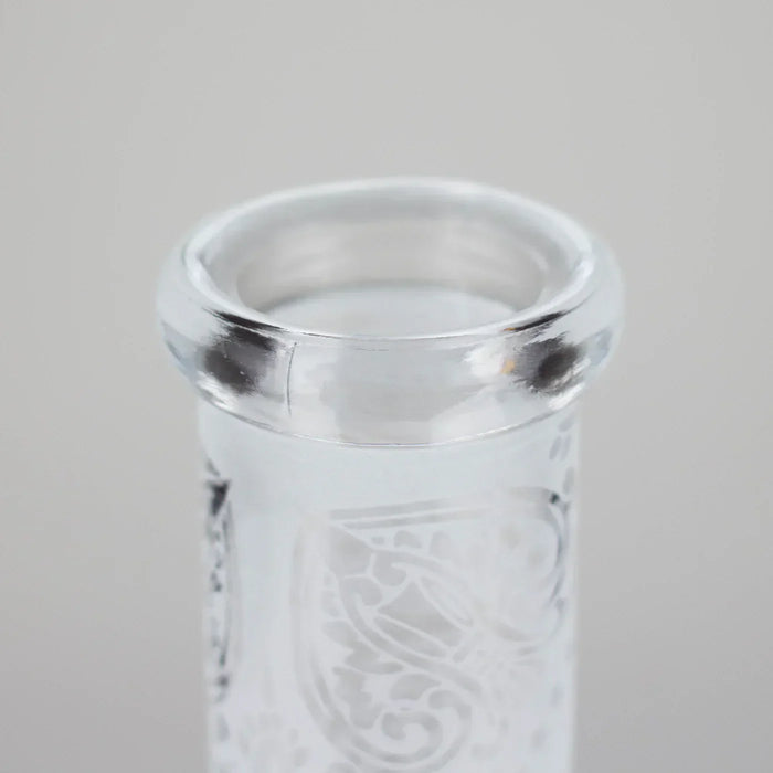 11″ Straight Tube Classic Frosted Glass Bong - Pattern 3
