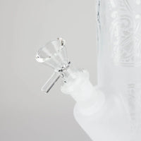11″ Straight Tube Classic Frosted Glass Bong - Pattern 3
