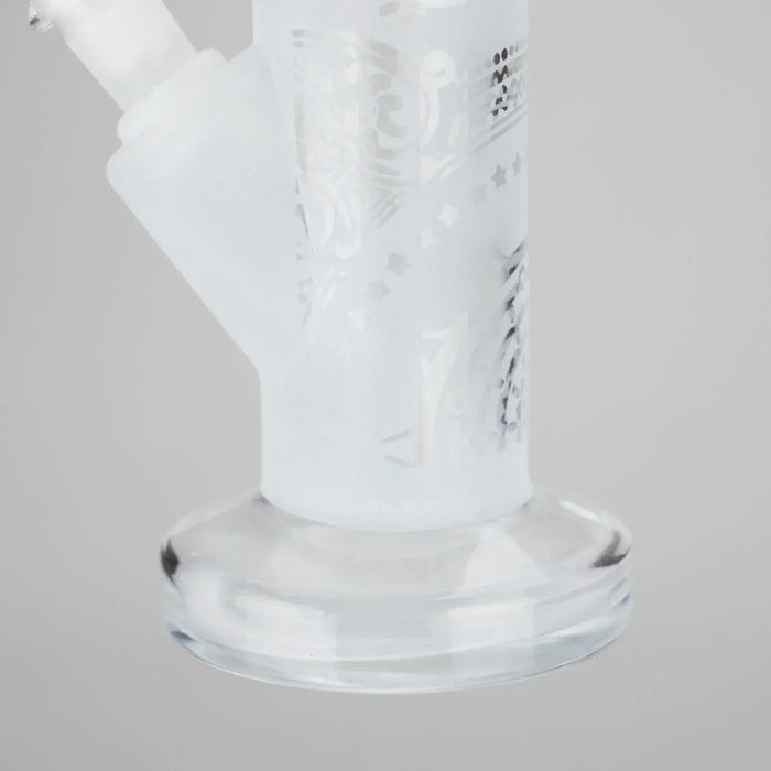 11″ Straight Tube Classic Frosted Glass Bong - Pattern 2