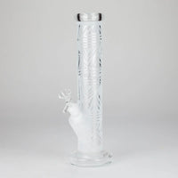 11″ Straight Tube Classic Frosted Glass Bong - Pattern 3