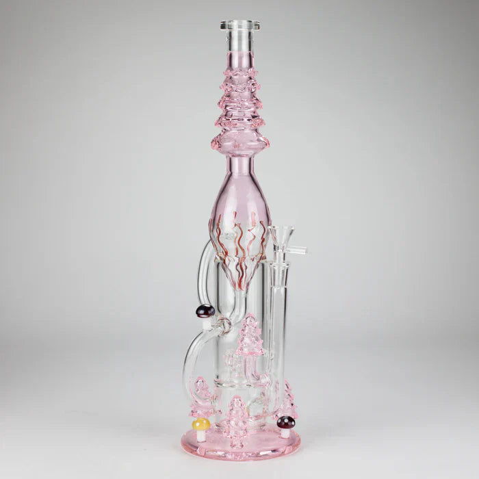 17" Enchanted Forest Stemless Recycler Glass Bong