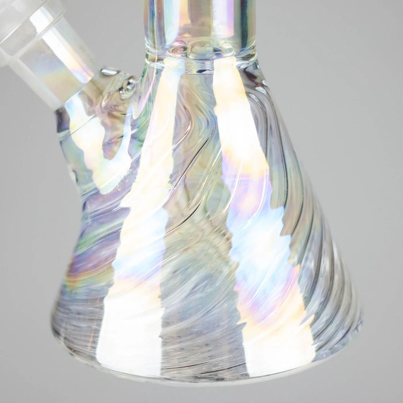 8" Shiny 6-Rings Beaker Bong w/ Handle Slide