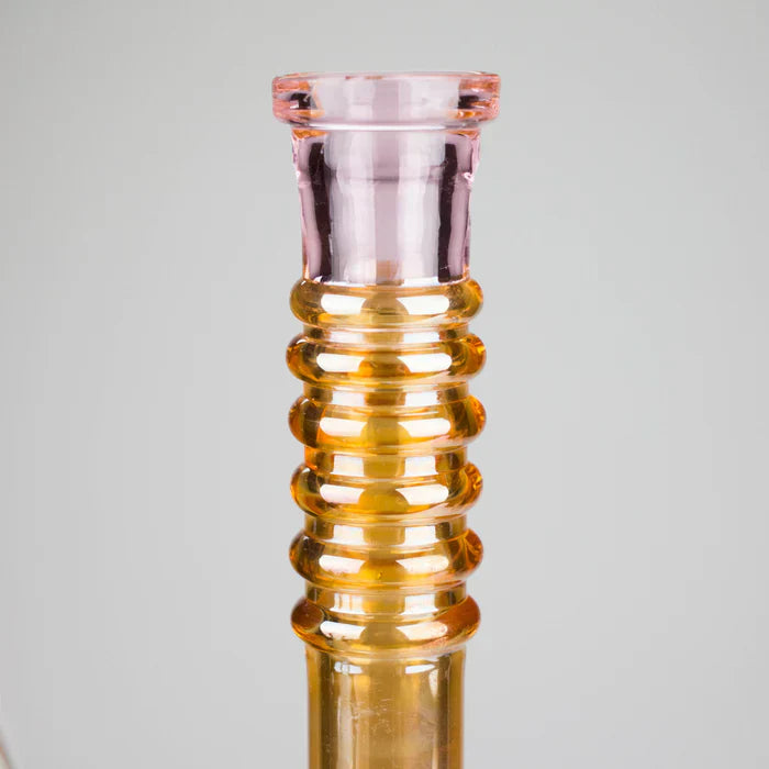 8" Shiny 6-Rings Beaker Bong w/ Handle Slide