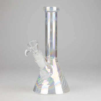 8" Shiny Beaker Bong w/ Ribbed Base