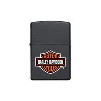 Zippo Lighter -  Black Matte Harley Davidson Logo