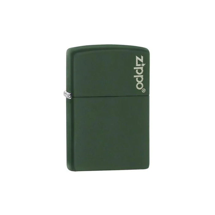 Zippo Lighter - Deep Green Matte Zippo Logo