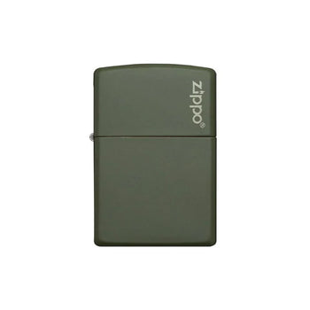 Zippo Lighter - Deep Green Matte Zippo Logo