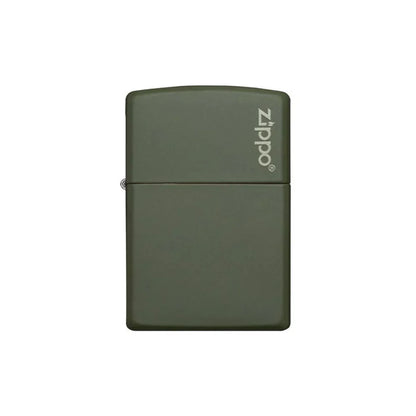Zippo Lighter - Deep Green Matte Zippo Logo