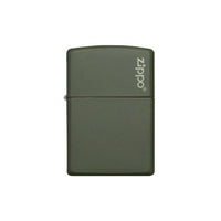 Zippo Lighter - Deep Green Matte Zippo Logo