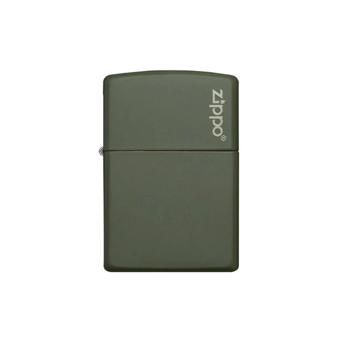 Zippo Lighter - Deep Green Matte Zippo Logo