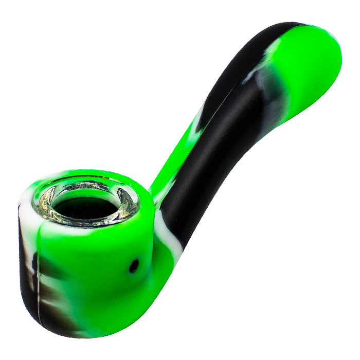 Multicoloured 4" Silicone Pipe with Glass Bowl