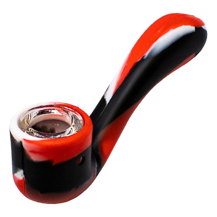 Pipe en silicone multicolore de 4 pouces avec bol en verre