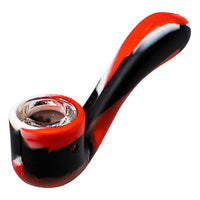 Pipe en silicone multicolore de 4 pouces avec bol en verre