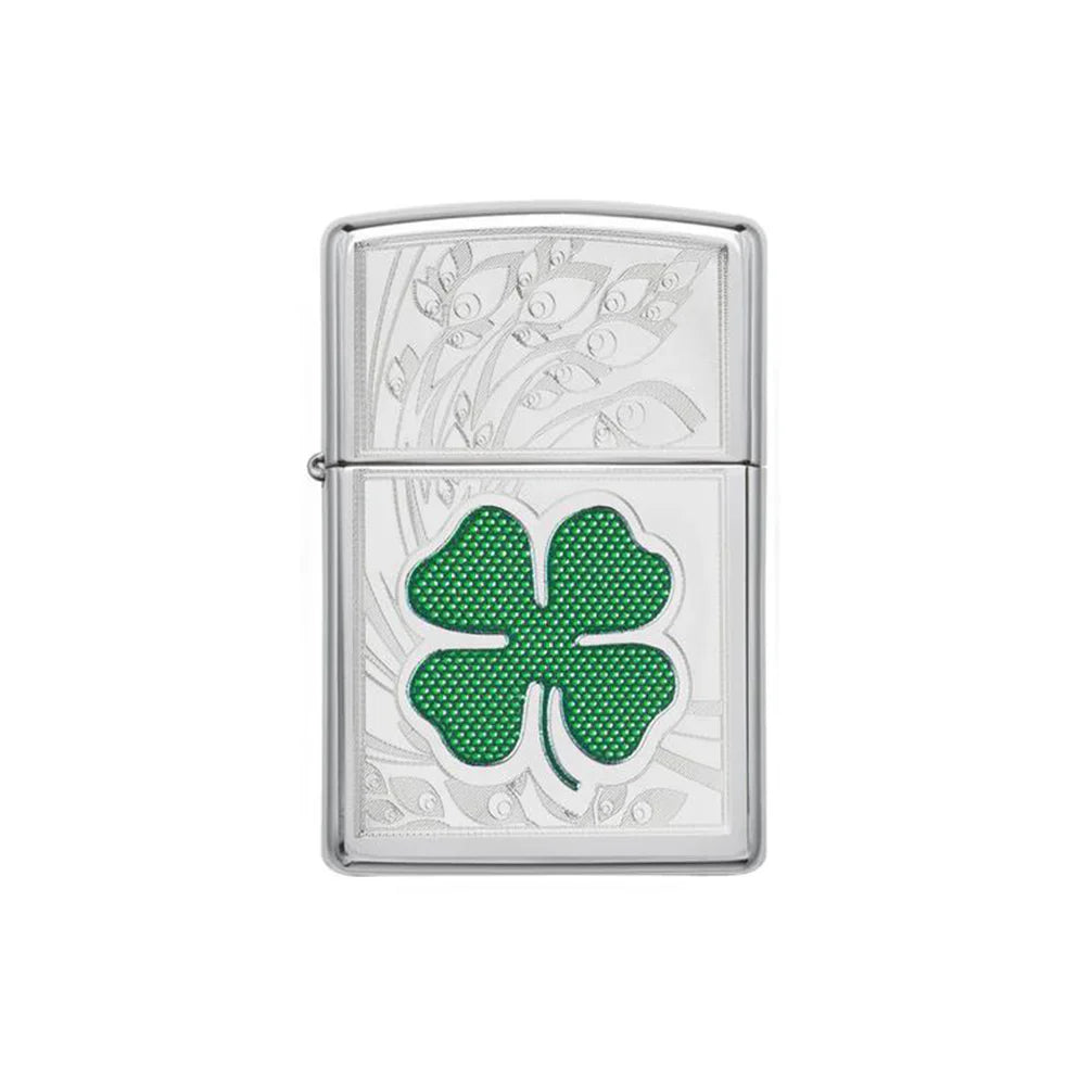 Zippo Lighter - High Polish Chrome Clover