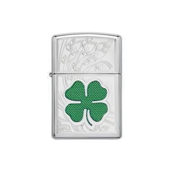 Zippo Lighter - High Polish Chrome Clover