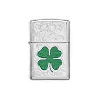 Zippo Lighter - High Polish Chrome Clover