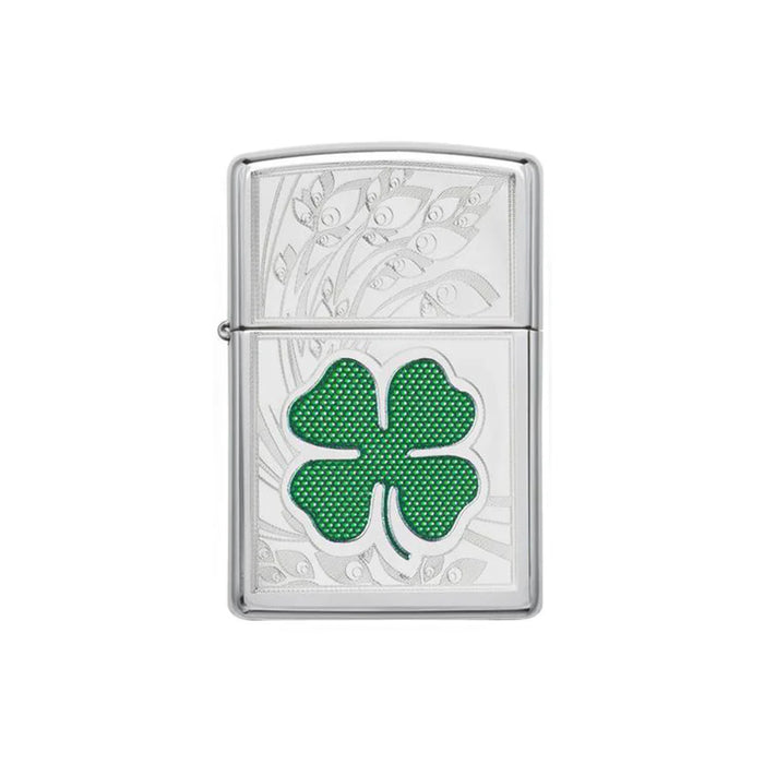 Zippo Lighter - High Polish Chrome Clover
