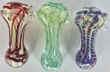 2.5" C.T Fancy Stripe Glass Hand Pipe