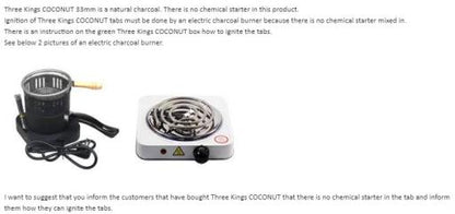 Three Kings - 33mm Coconut Charcoal Tablets