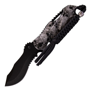 8" Mysterious Skull Engraved Foldable Pocket Knife