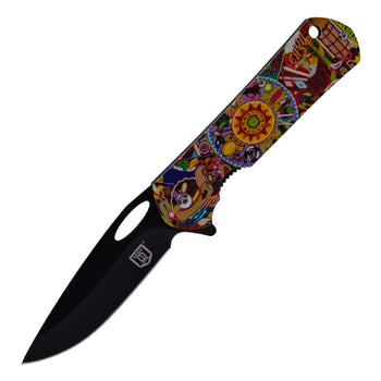 8" Retro Spectrum Vintage Glow Folding Knife