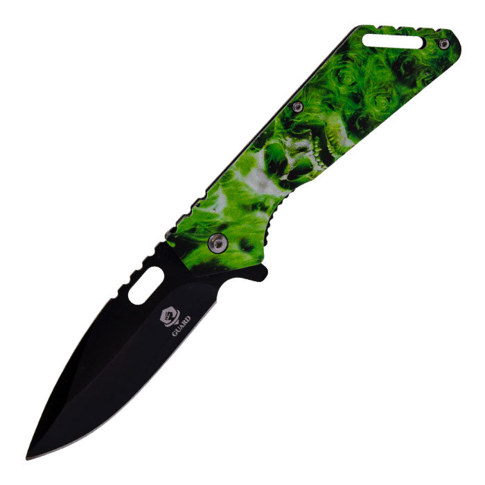 8" Neon Venom Green Death Folding Knife