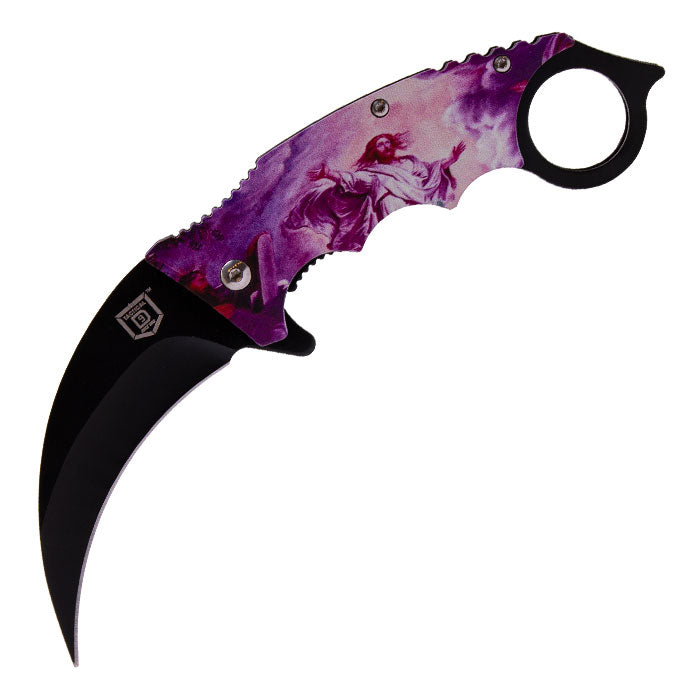 8" Cloud of Mercy Royal Grace Folding Grip Knife