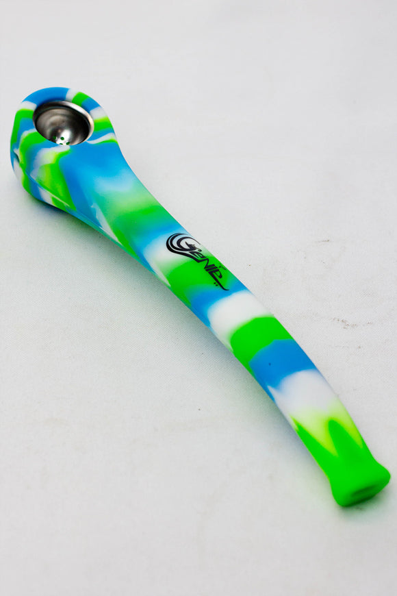 Pipe à main en silicone Genie 9" avec bol en métal