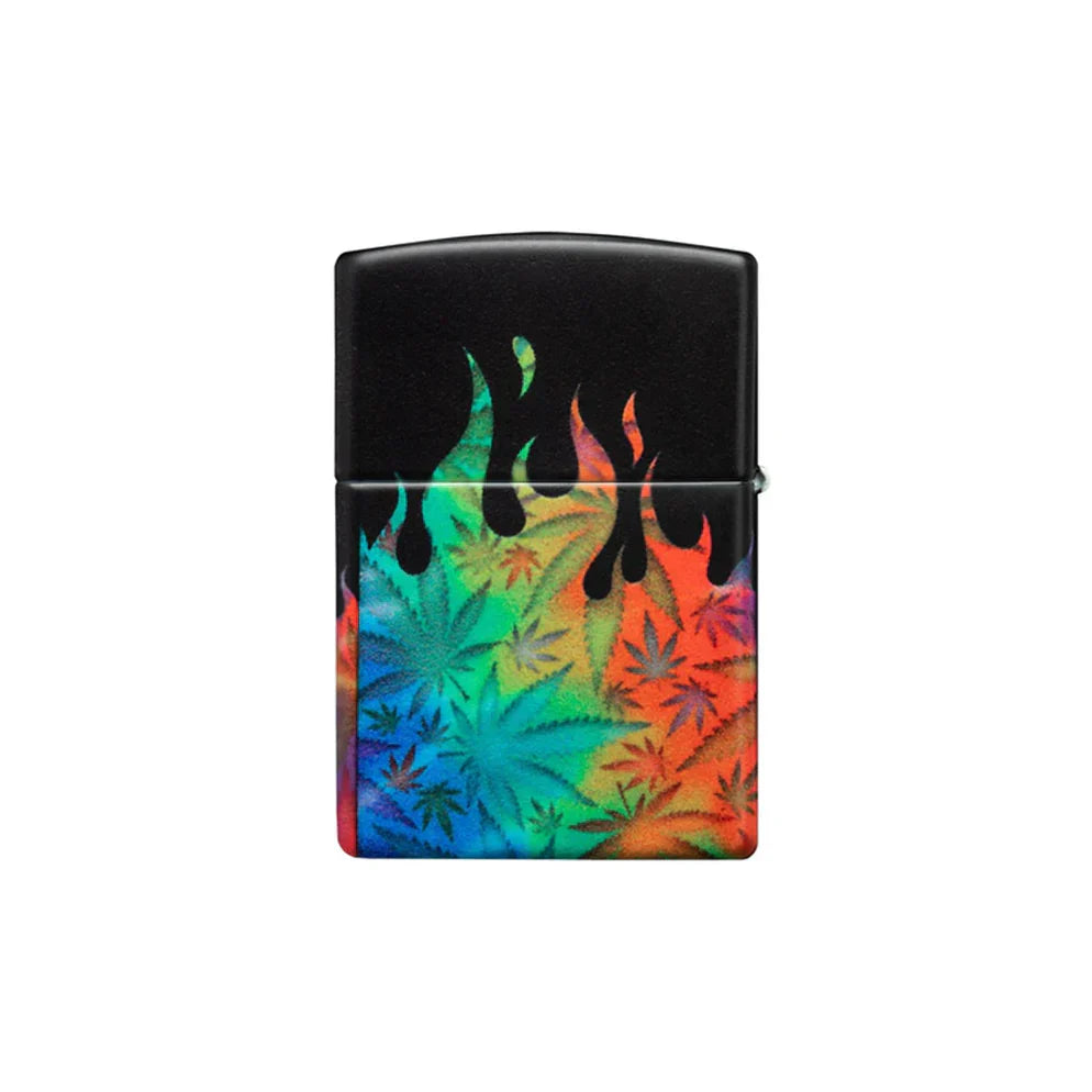 Zippo Lighter - Blazing Leaf Design