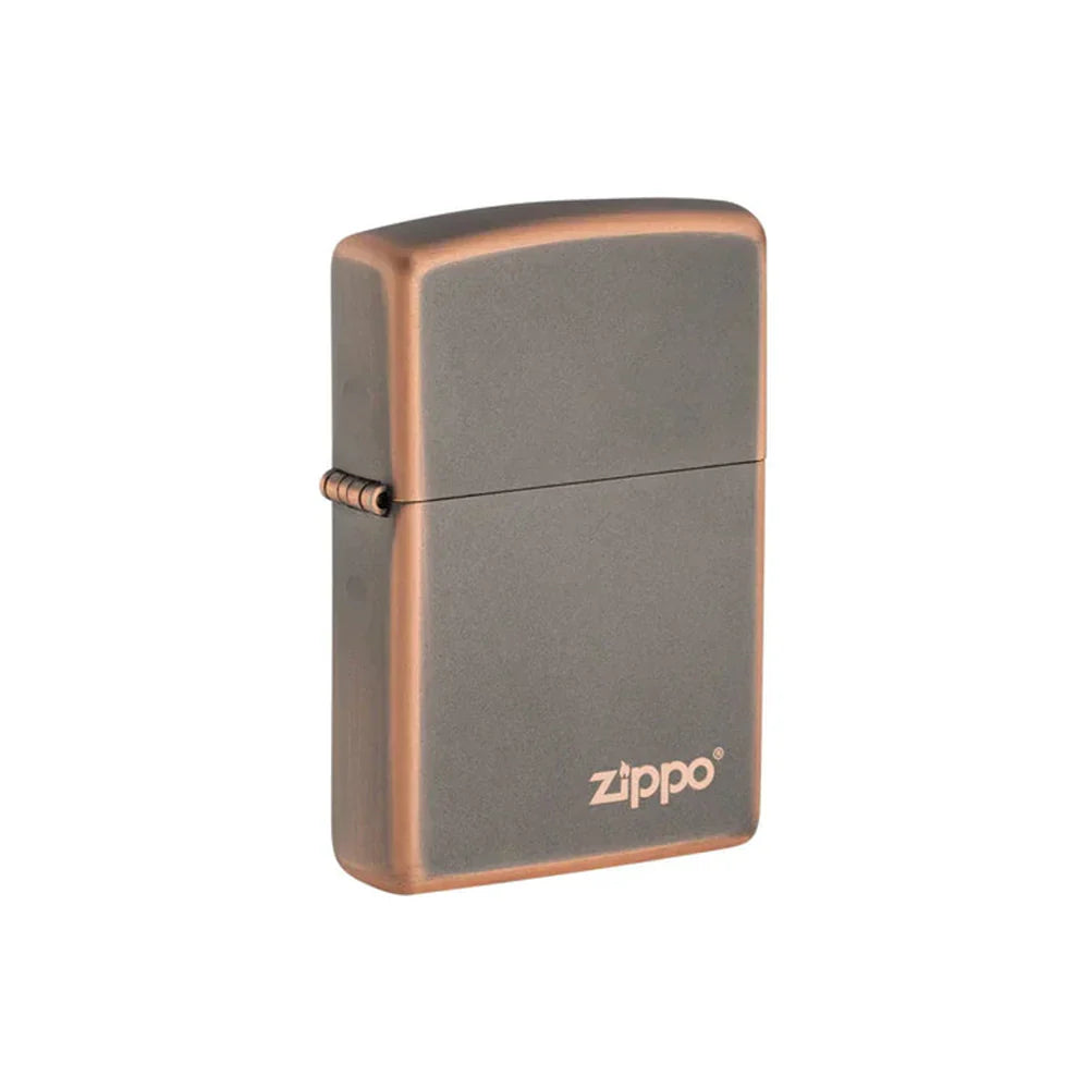 Zippo Lighter -  Rustic Bronze Zippo Logo