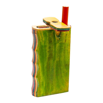 Striped Coloured 3" Wooden Dugout with Grip