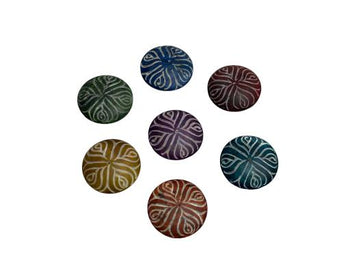 ZenN - Seven Chakras Colours w/ Engraving Pebble Ash Catcher