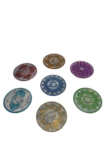 ZenN - Engraved Seven Chakras Colours And Symbols Ash Catcher