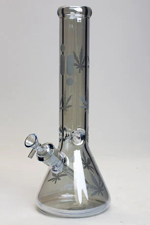 Bong à eau en verre métallique Infyniti Glass Leaf 14" 7 mm