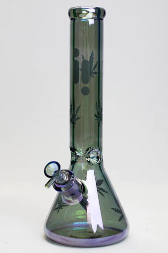 Bong à eau en verre métallique Infyniti Glass Leaf 14" 7 mm