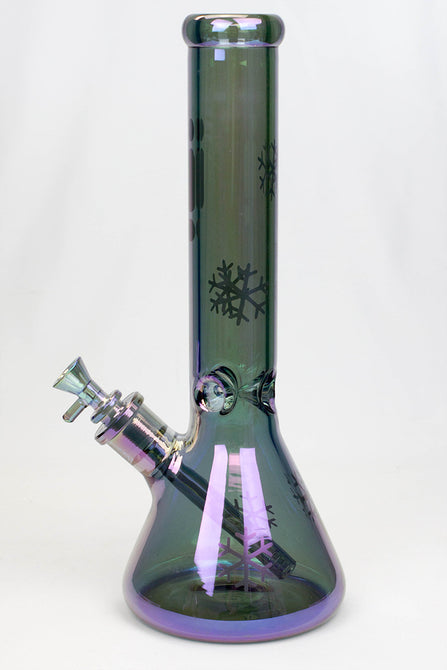 Infyniti Glass Snowflake 14" 7mm Metallic Glass Water Bong