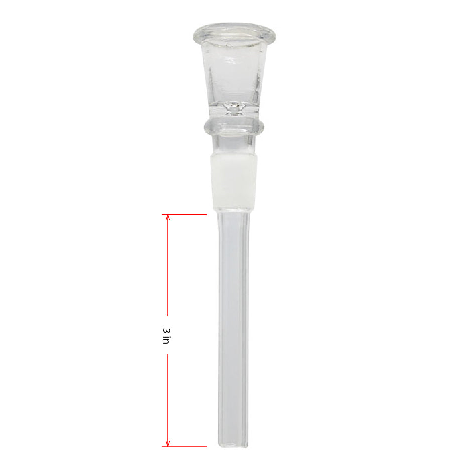 Tige en verre uni de 3" avec joint et bol de 14 mm