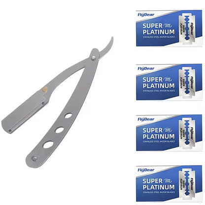 FlyDear - Straight Steel Razors Shaving Knife & Blades Set