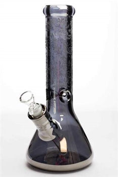 Bong à eau en verre métallique sablé de 12" et 7 mm