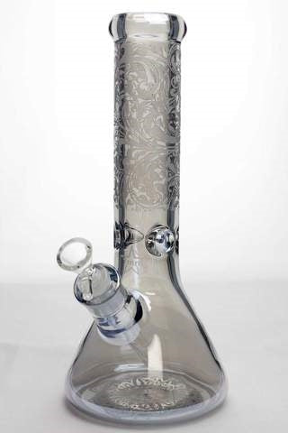 Bong à eau en verre métallique sablé de 12" et 7 mm