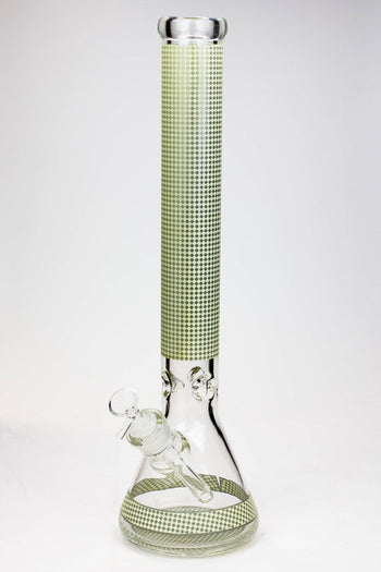 Diamond Pattern 18" Glow in the Dark 7mm Beaker Bong