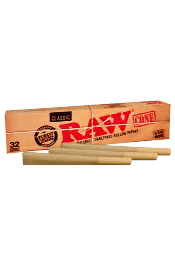 RAW Classic Pre-Rolled Cone 1 1/4 – 32/Pack