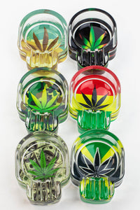 Skull shape glass ashtray