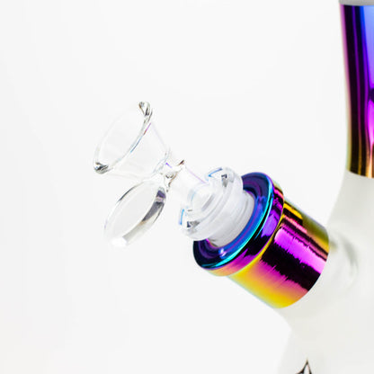 Bong en verre givré de 17,5" et 7 mm à motif de luxe