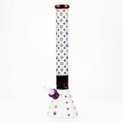 Luxury Pattern 17.5"  7 mm Frosted Glass Beaker Bong