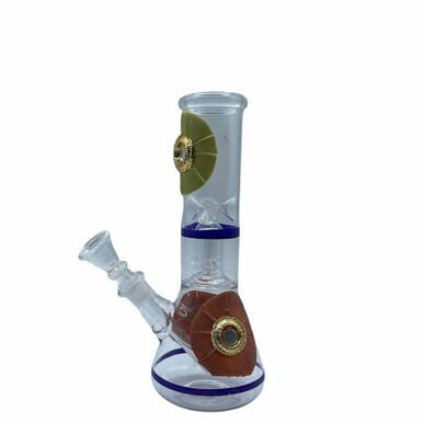 8" Hand Painted Percolator Glass Bong