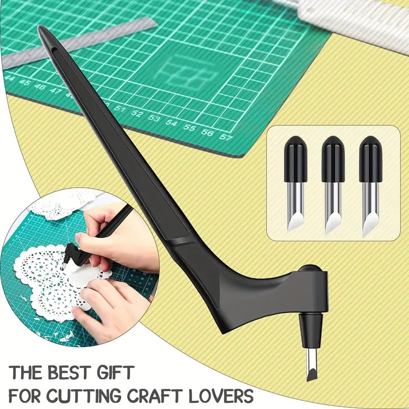 360-Degree Precision Crafting Tool w/ 3 Replaceable Blades